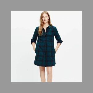 Madewell Green Plaid Shirt Dress, Size XXS